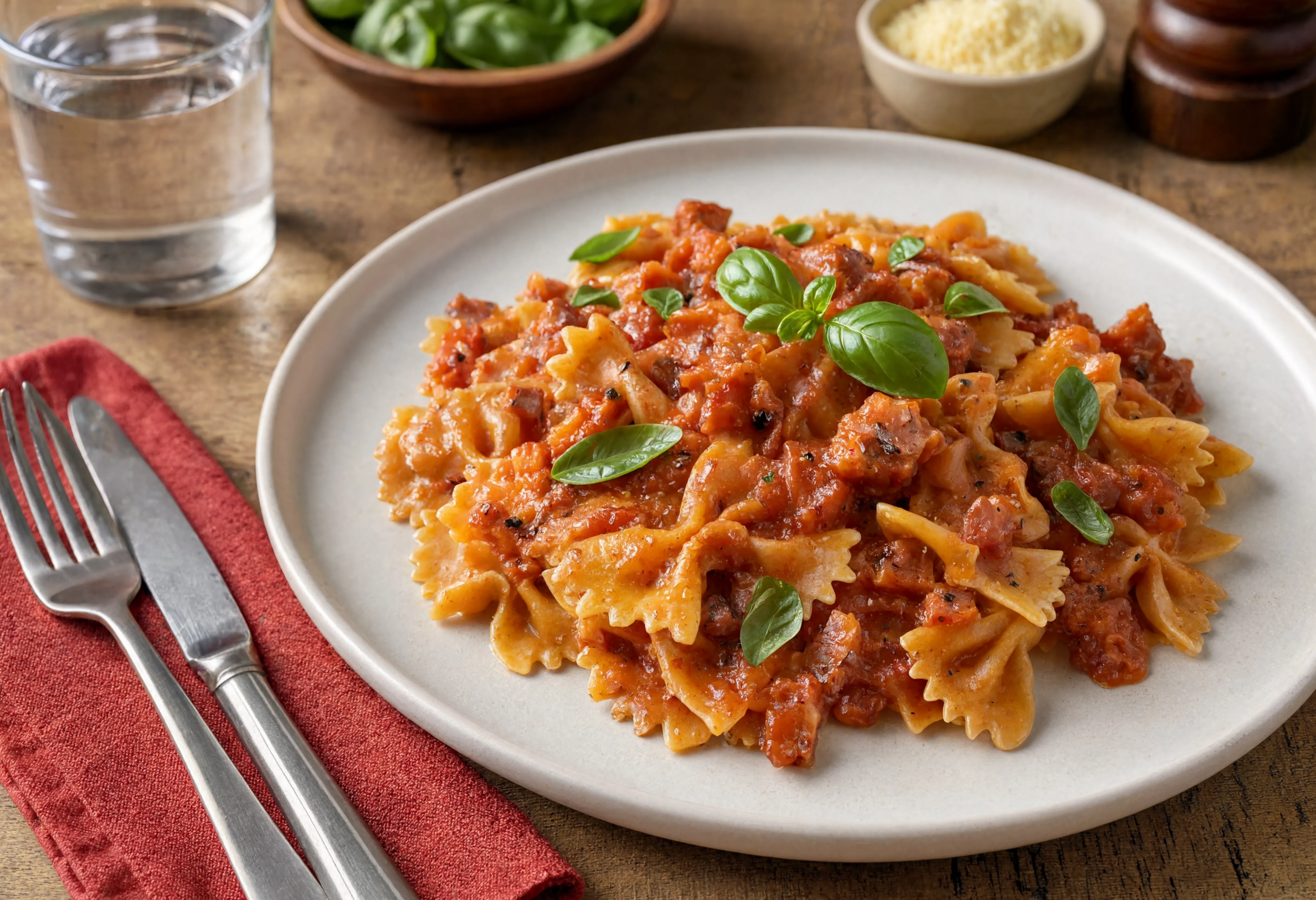 Pasta farfalle all´amatriciana