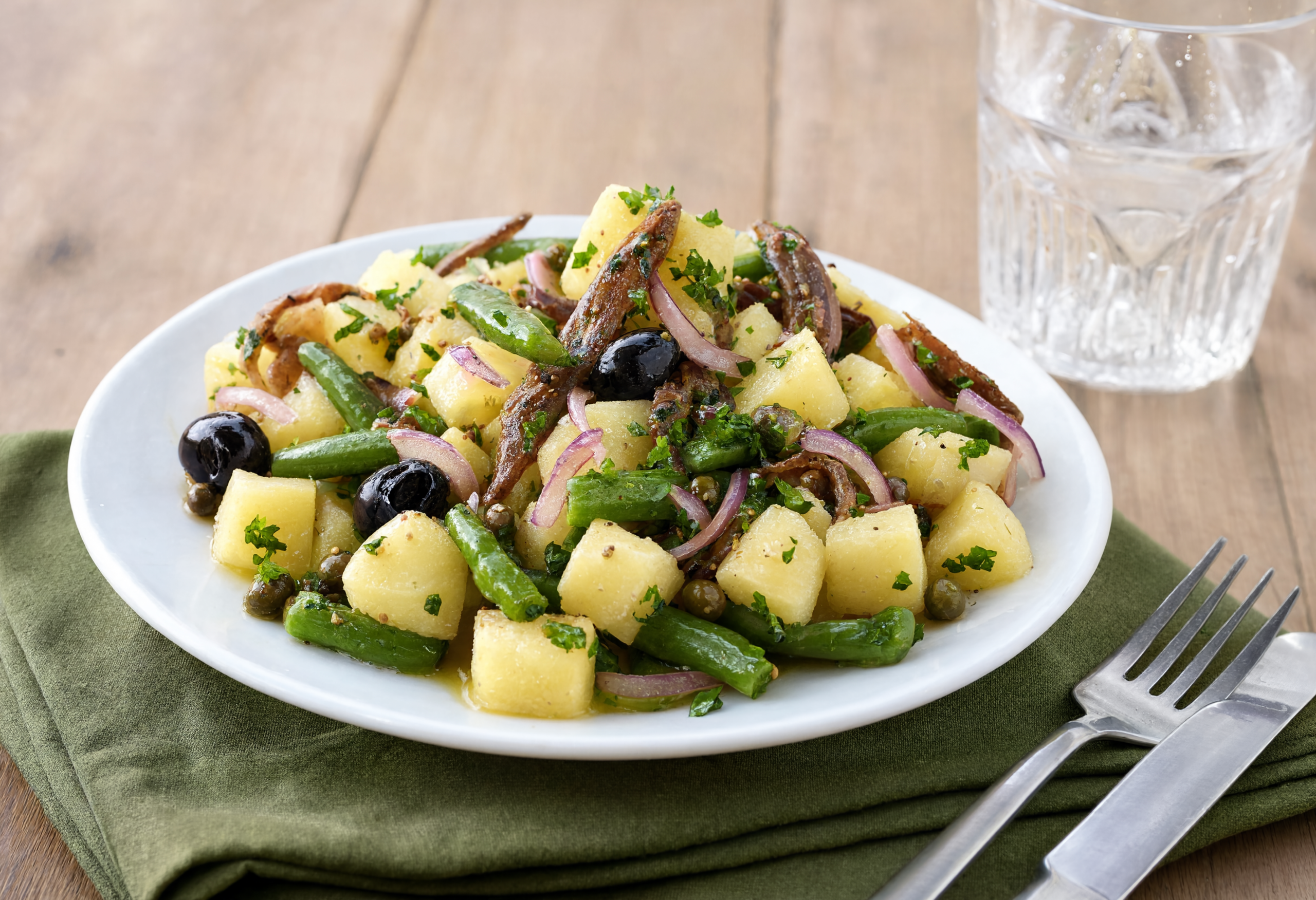 Ensalada de patata con anchoas