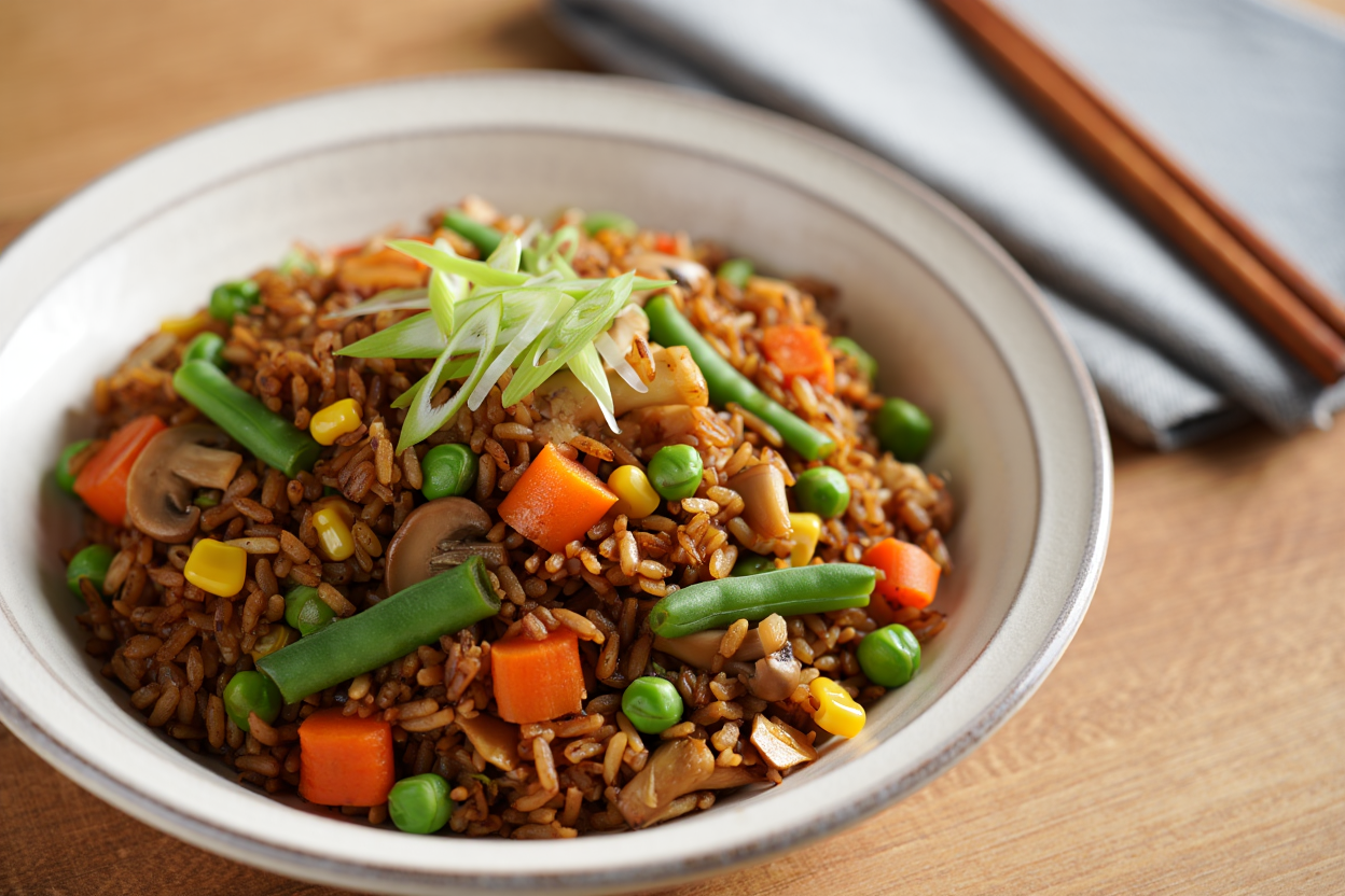 Arroz con wok de verduras