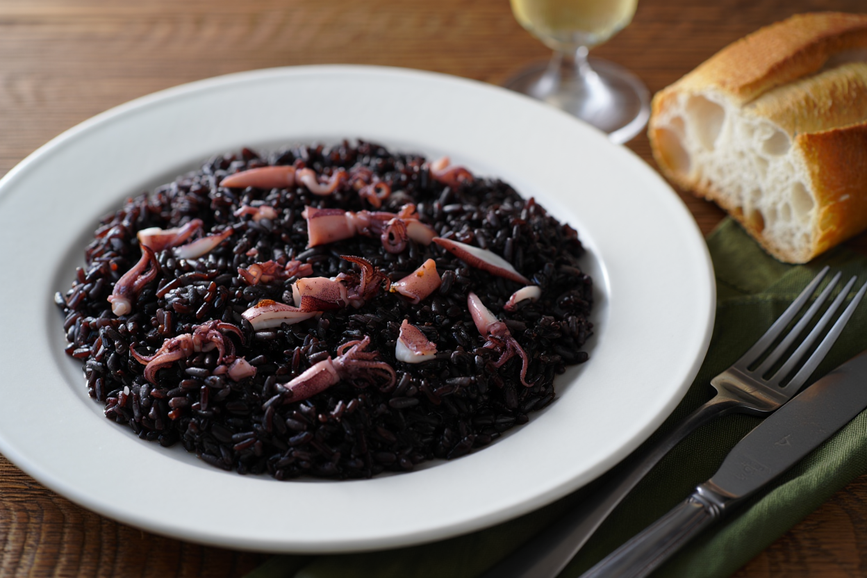 Arroz negro con calamares