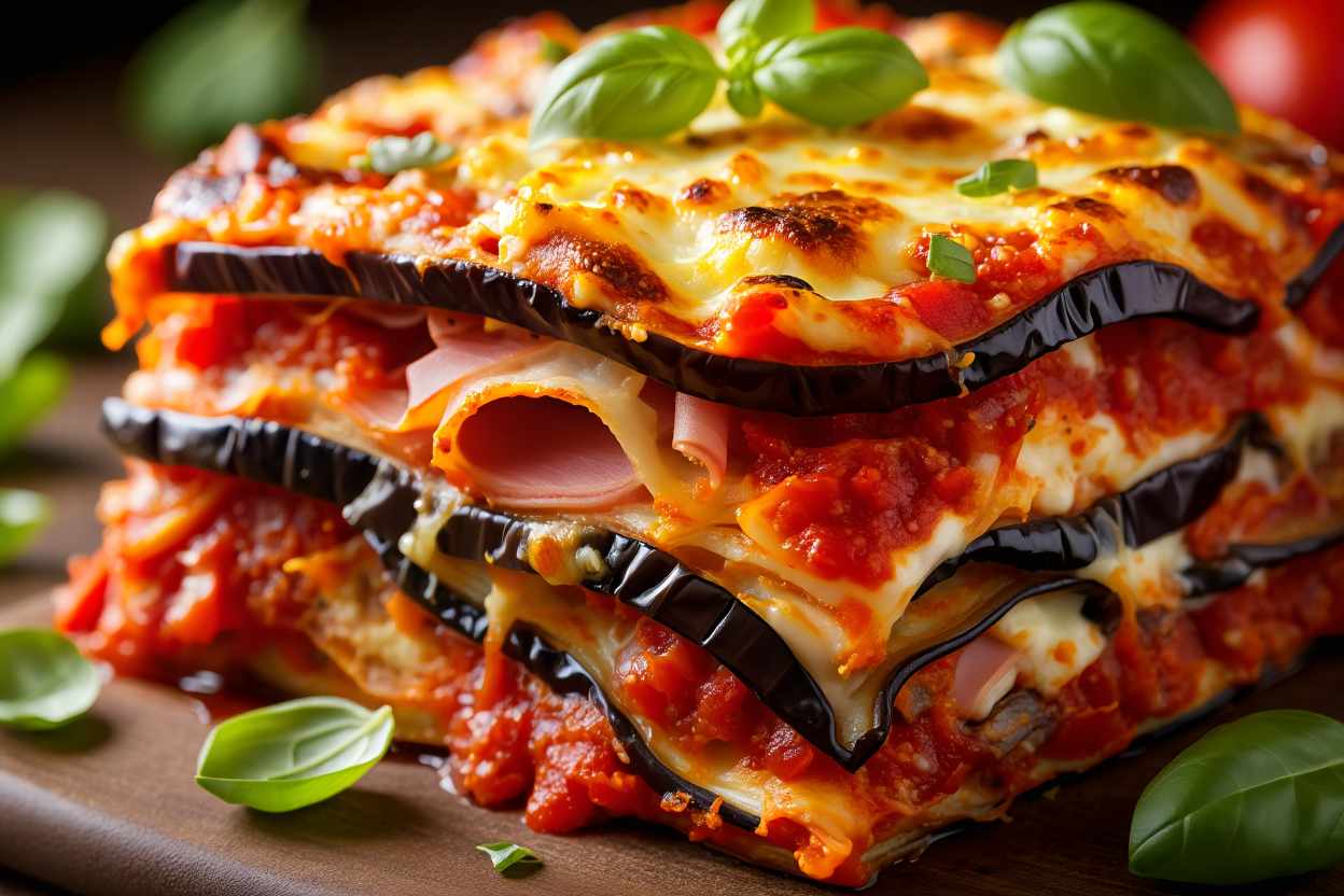 Melanzane a la siciliana con jamón york