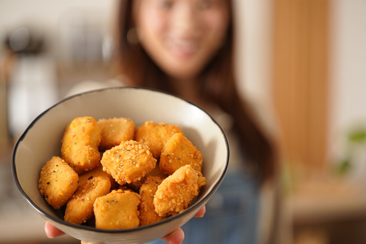 Nuggets de pollo en Segundo plato del menú para colectividades