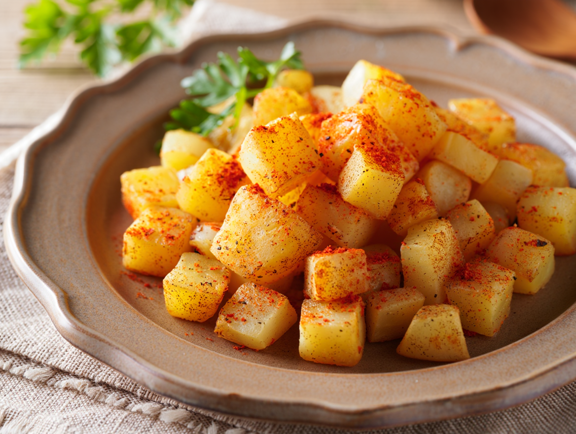 Patatas en dados al horno con especias