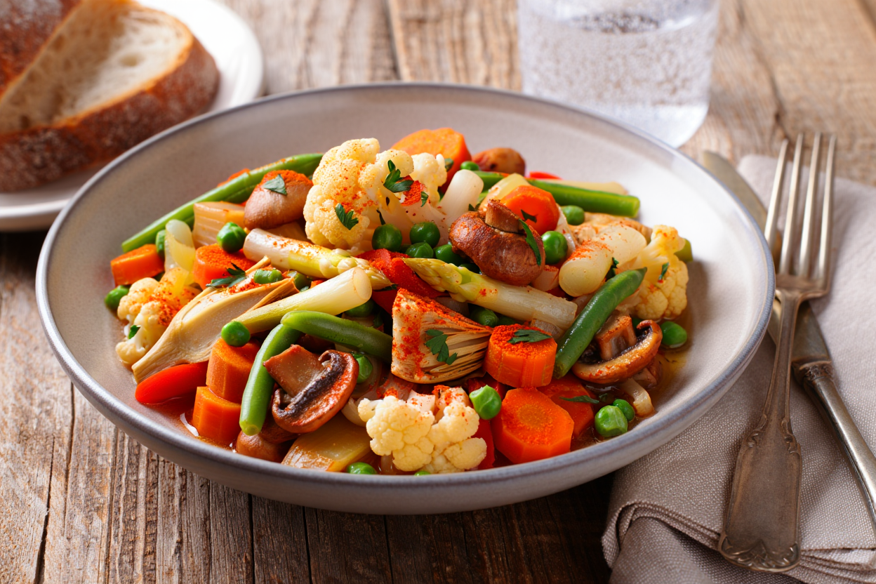 Menestra de verduras al pimentón