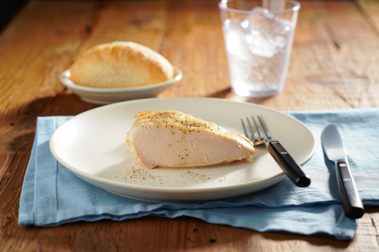 Pechuga de pollo asada al limón y miel de caña