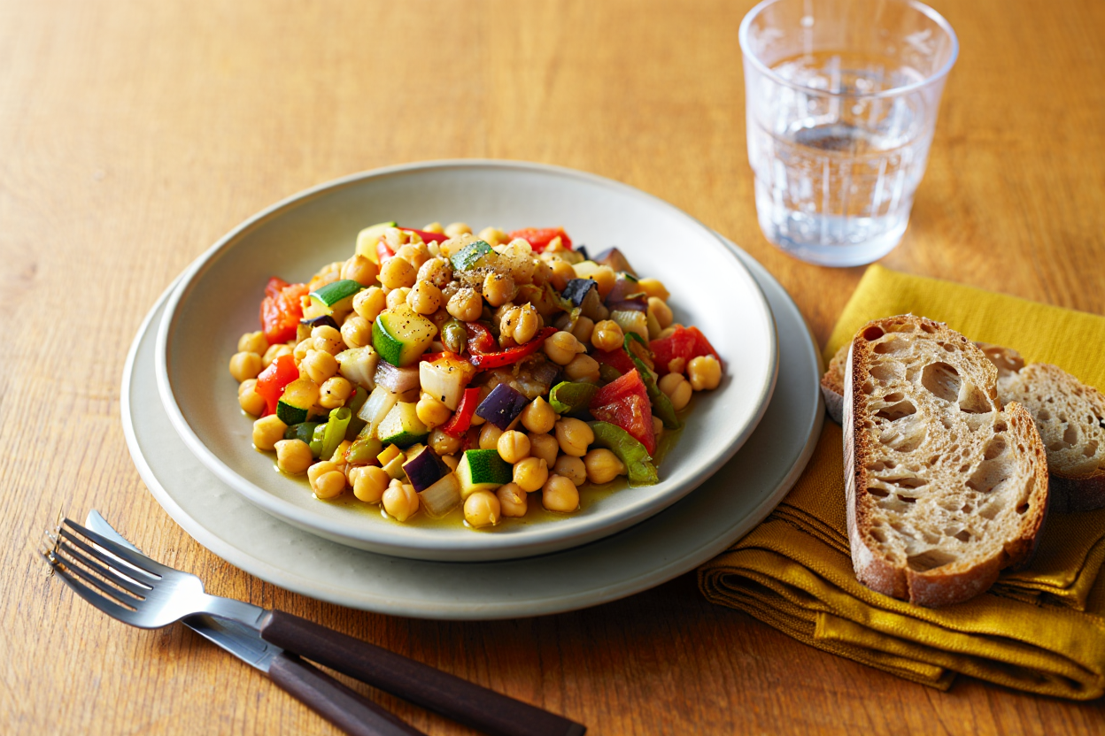 Ragú de garbanzos con verduras