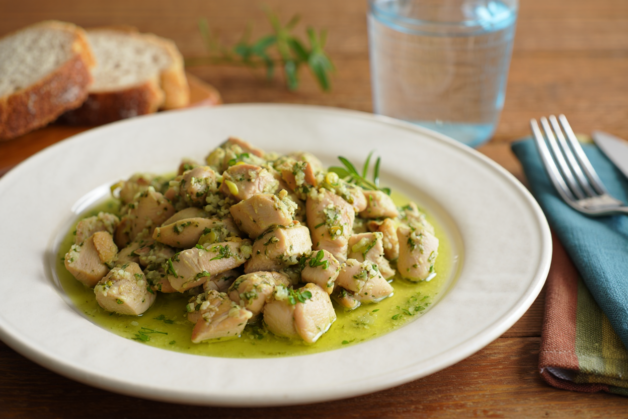 Ragú de pollo al cilantro