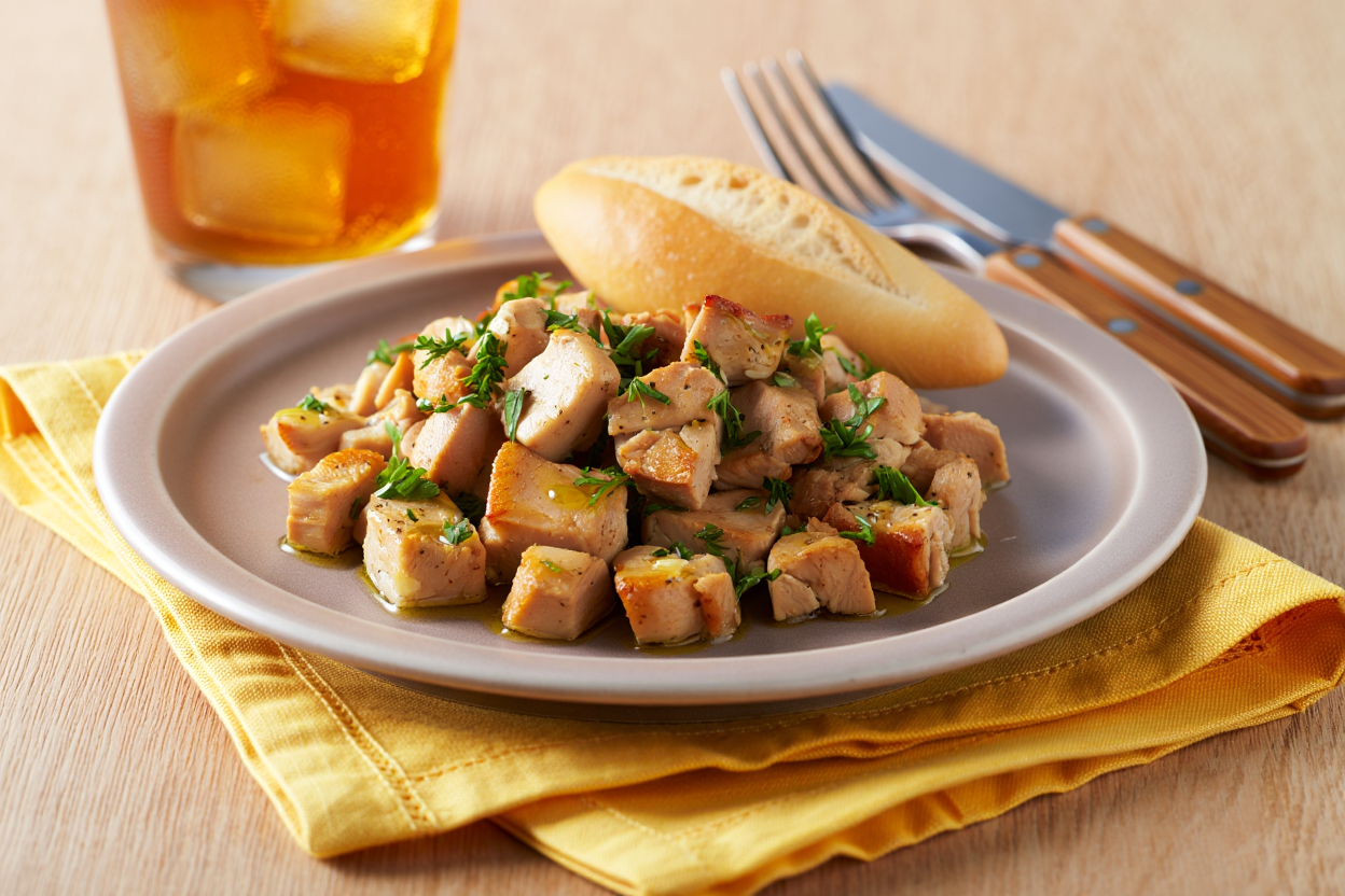 Tacos de pavo al ajillo