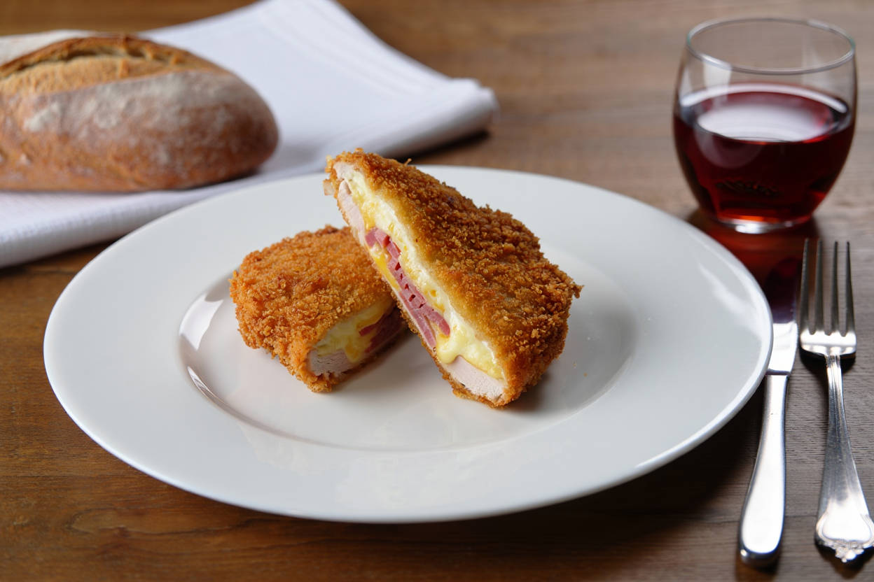 Cachopo de cerdo con jamón york y queso