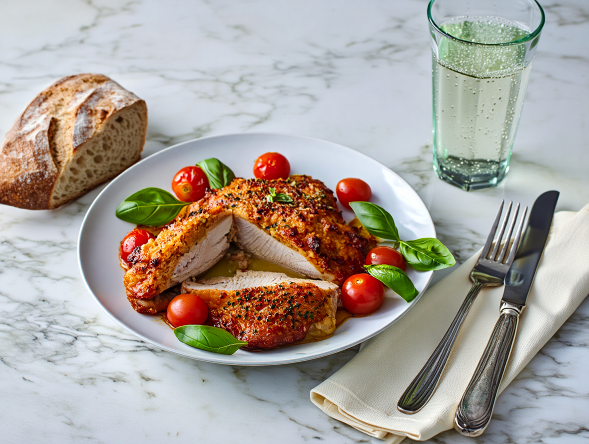 Contramuslos gratinados a la parmesana