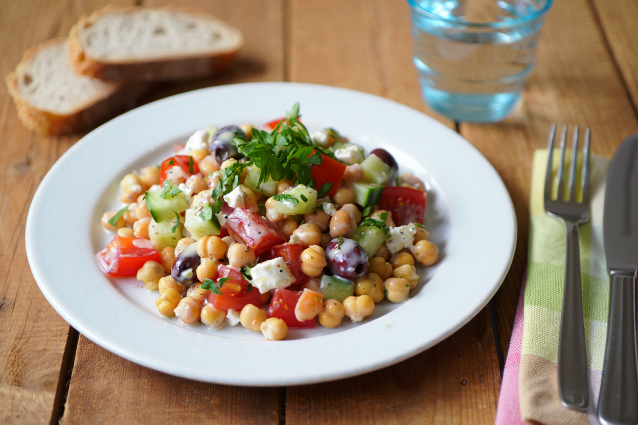 Ensalada griega de garbanzos