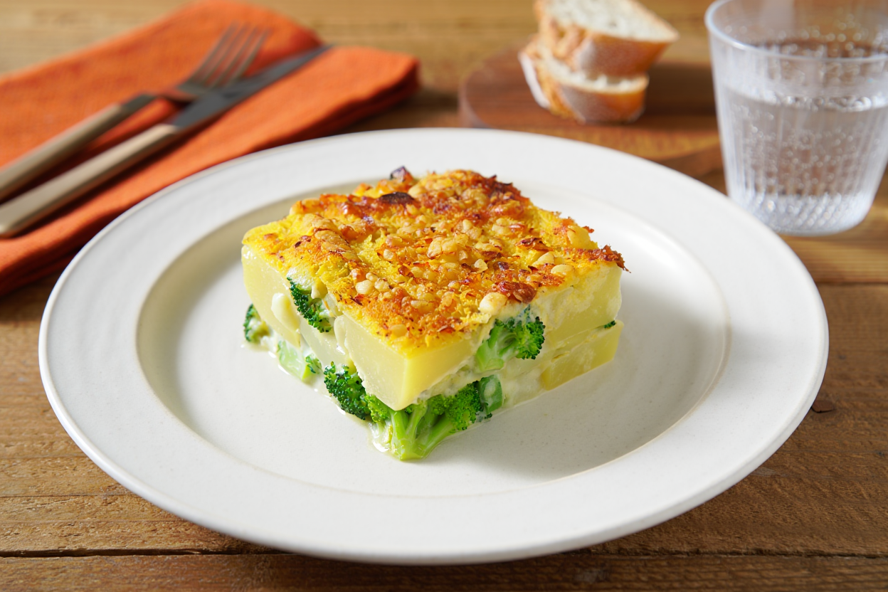 Gratin de patata con brócoli