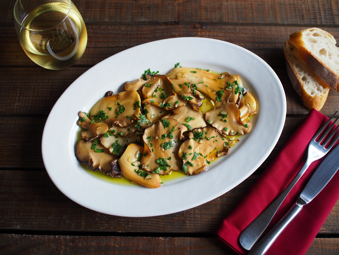 Setas salteadas con ajo y perejil