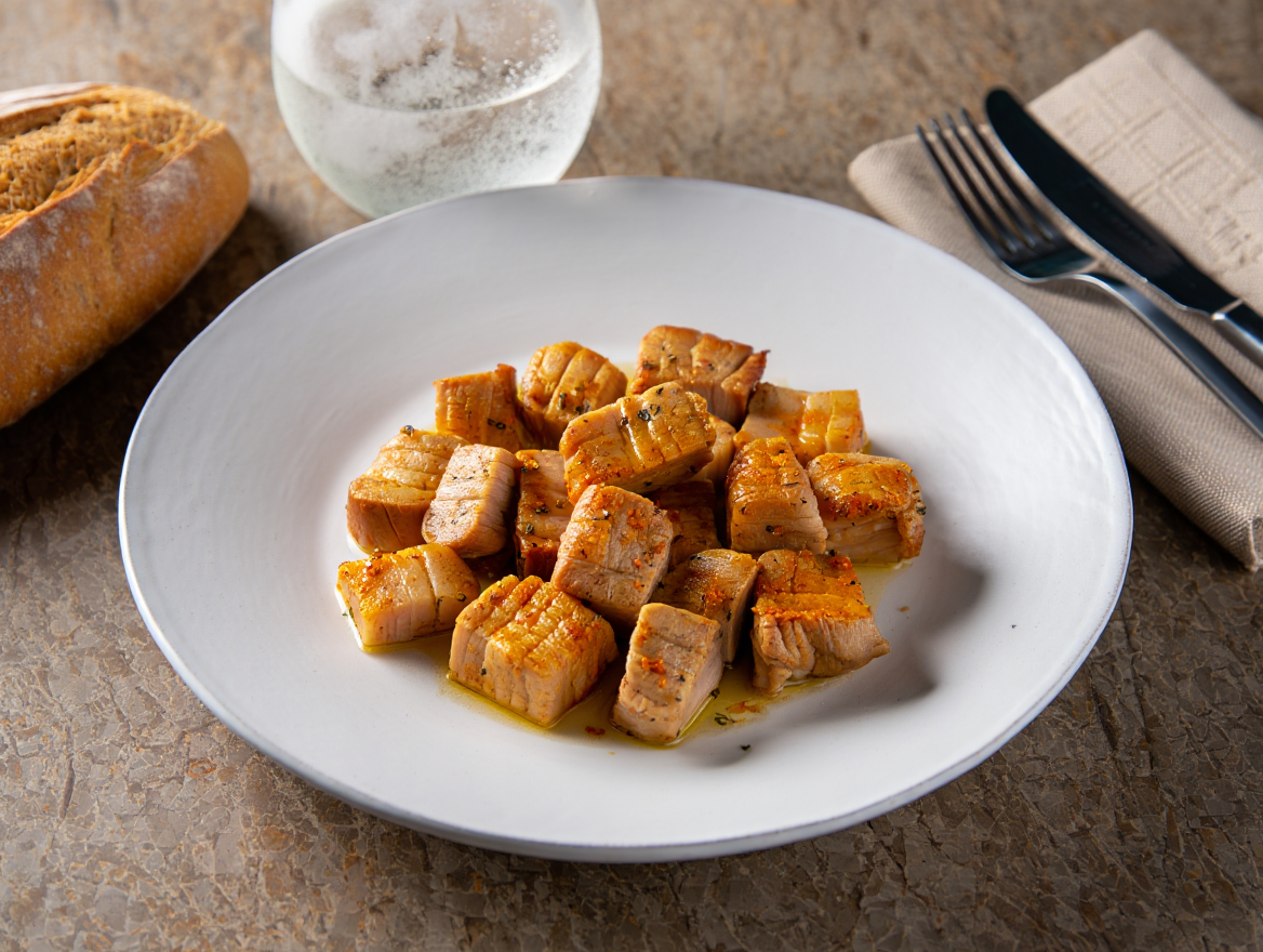 Vinha D'alhos (tacos de lomo a la portuguesa)