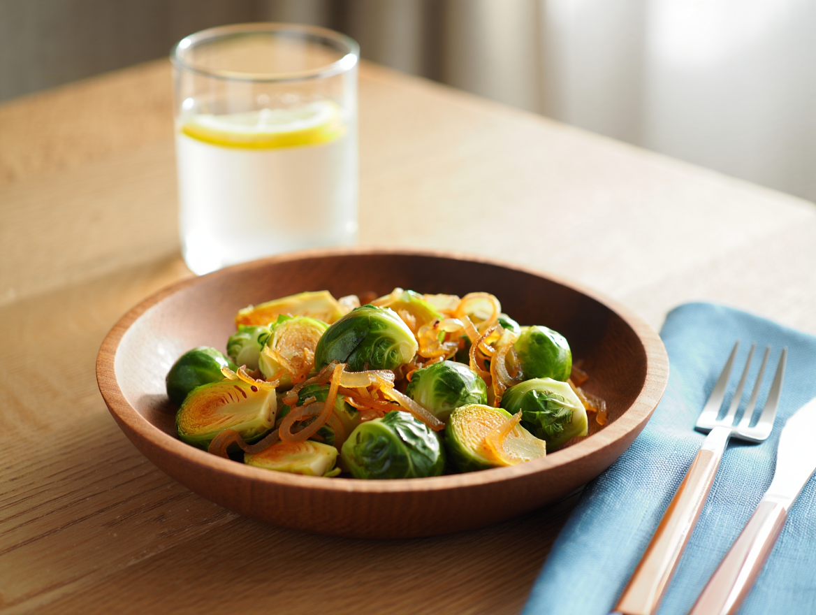 Coles de Bruselas encebolladas