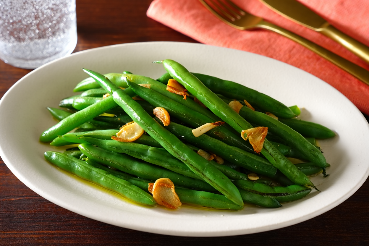 Judías verdes veganas salteadas con ajo