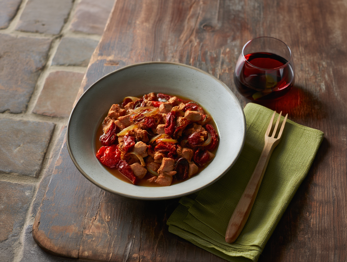Ragú de pavo con tomate seco y hierbas provenzales
