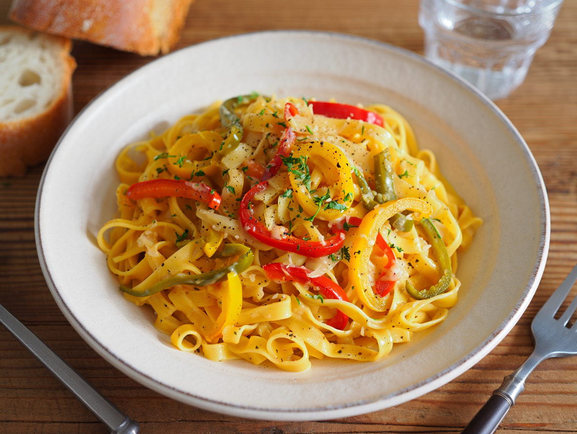 Tagliatelle con peperonata