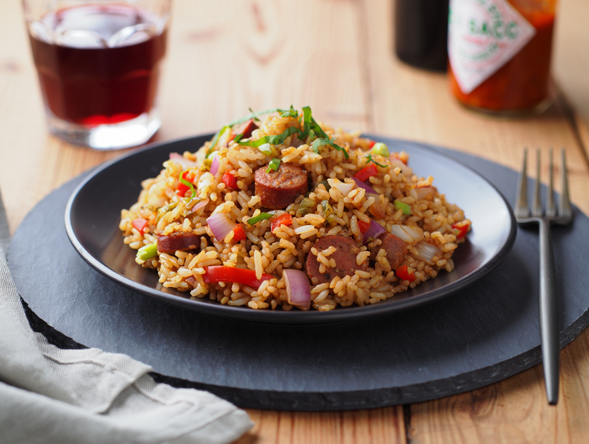 Arroz jambalaya al estilo Luisiana