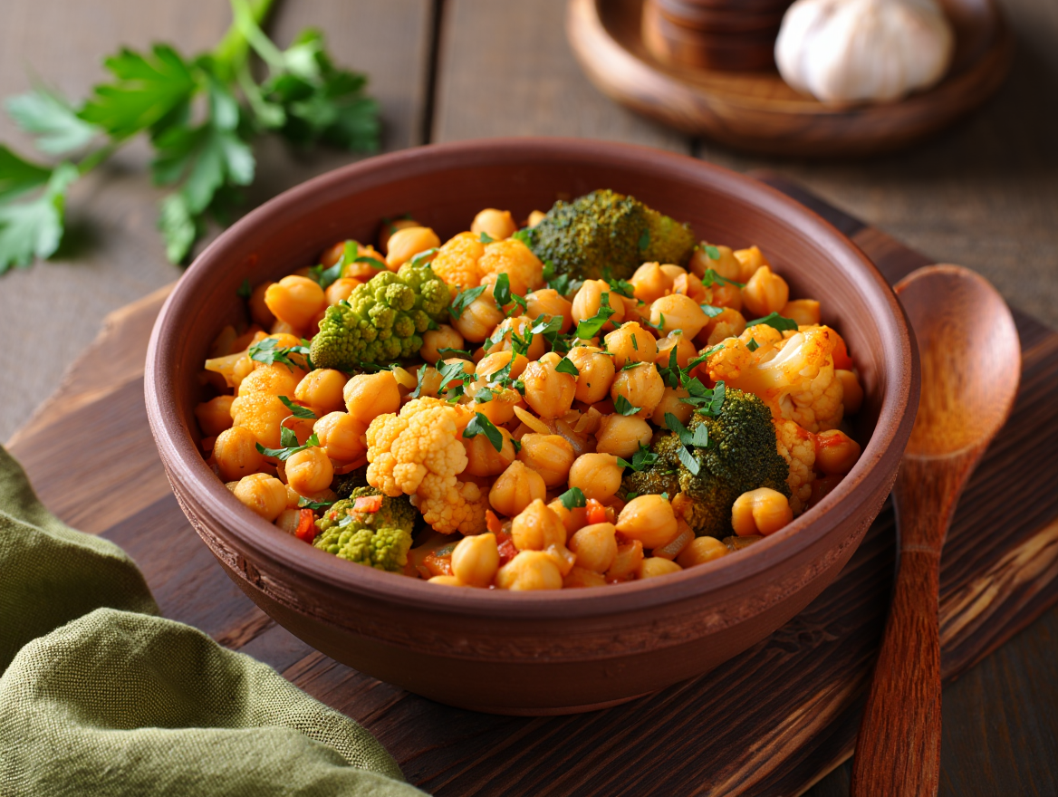 Garbanzos con tres coles