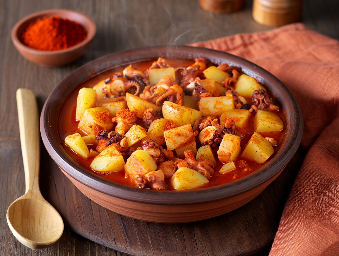 Guiso de patatas con pulpitos