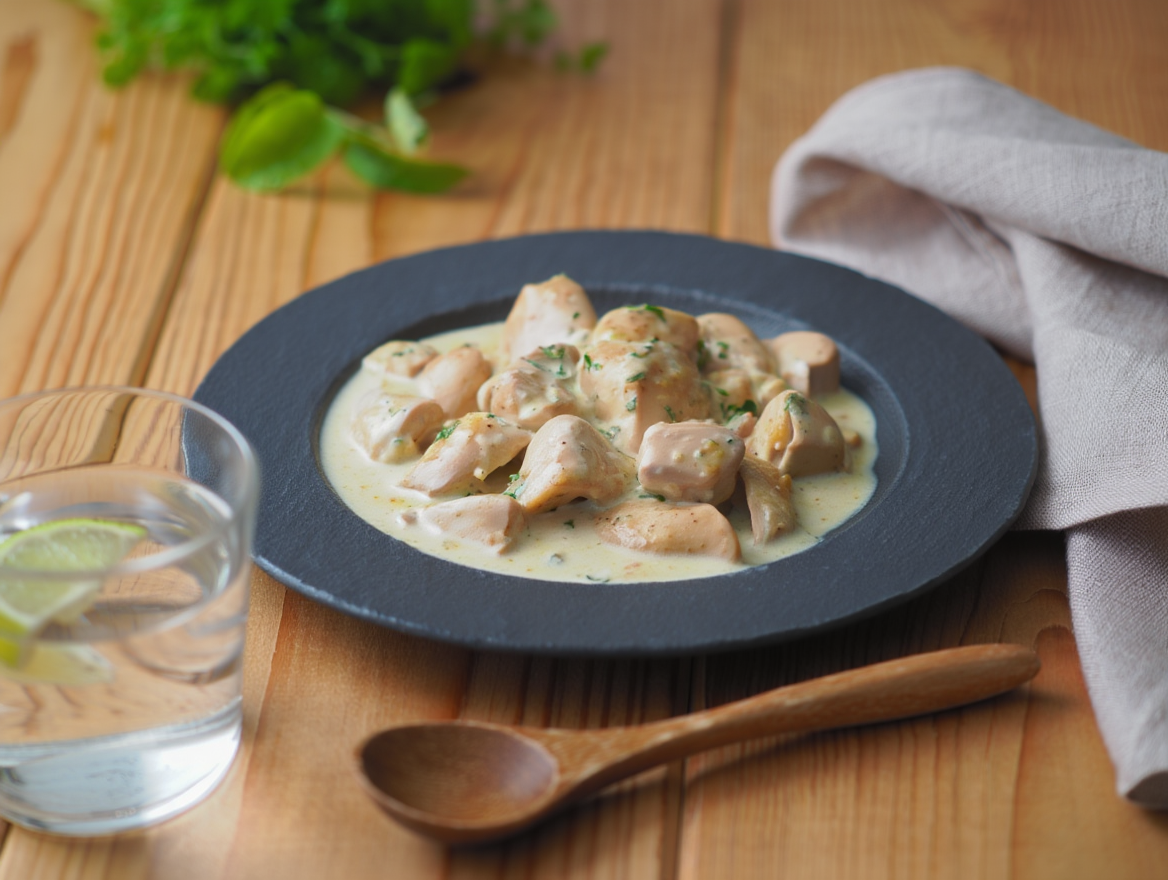 Ragú de pollo a la carbonara