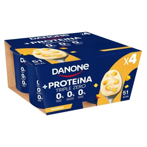 Yogur proteina triple zero de mango Danone