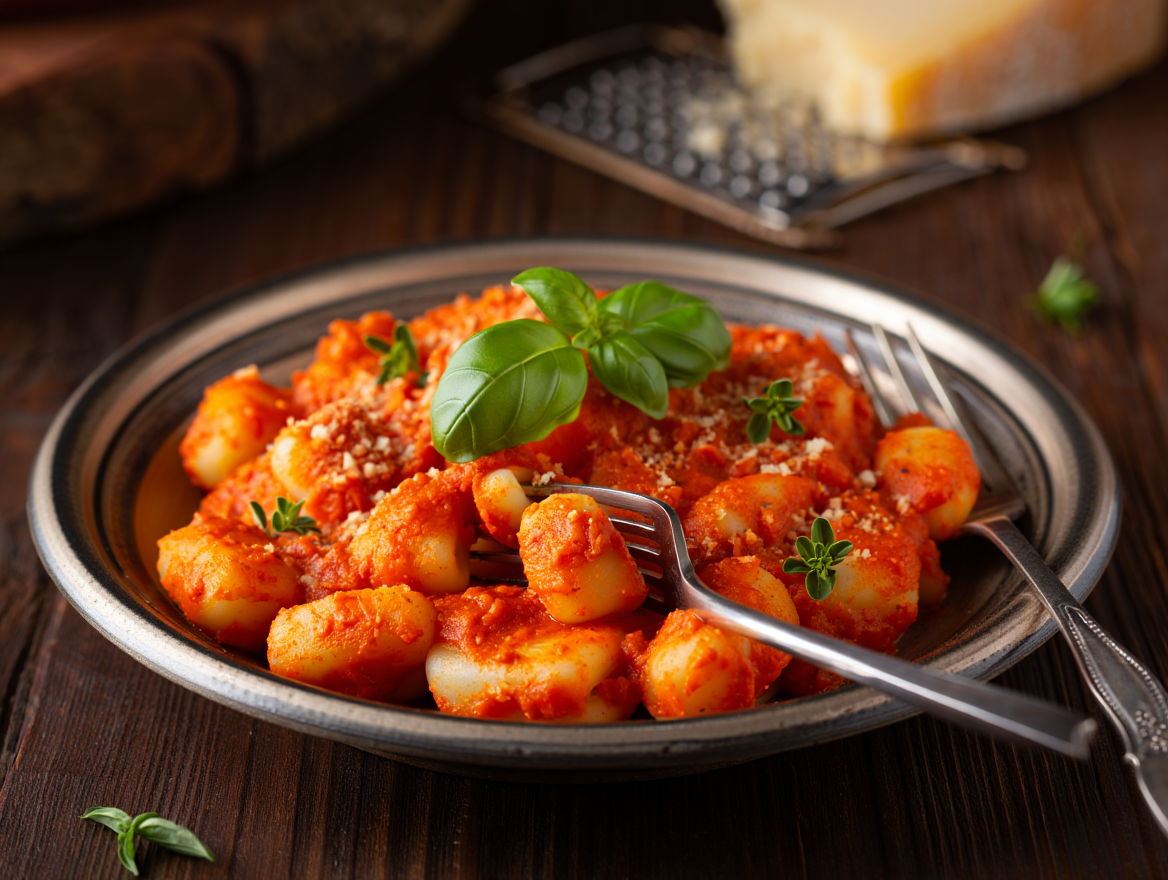 Ñoquis a la calabrese en Primer plato del menú para colectividades