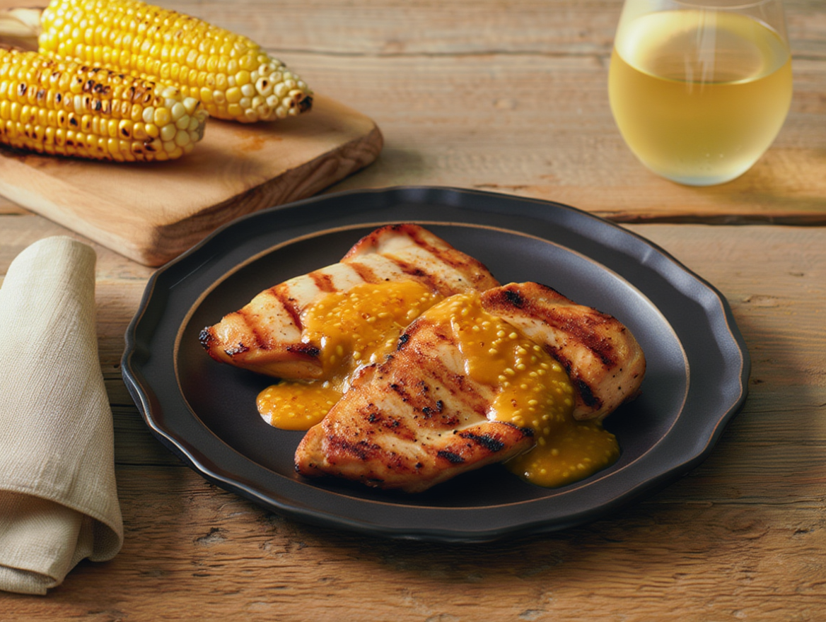 Contramuslos de pollo con salsa de mostaza