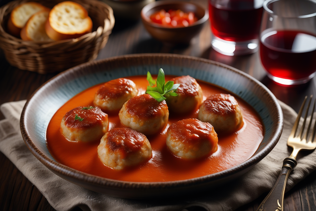 Albóndigas suecas con salsa criolla