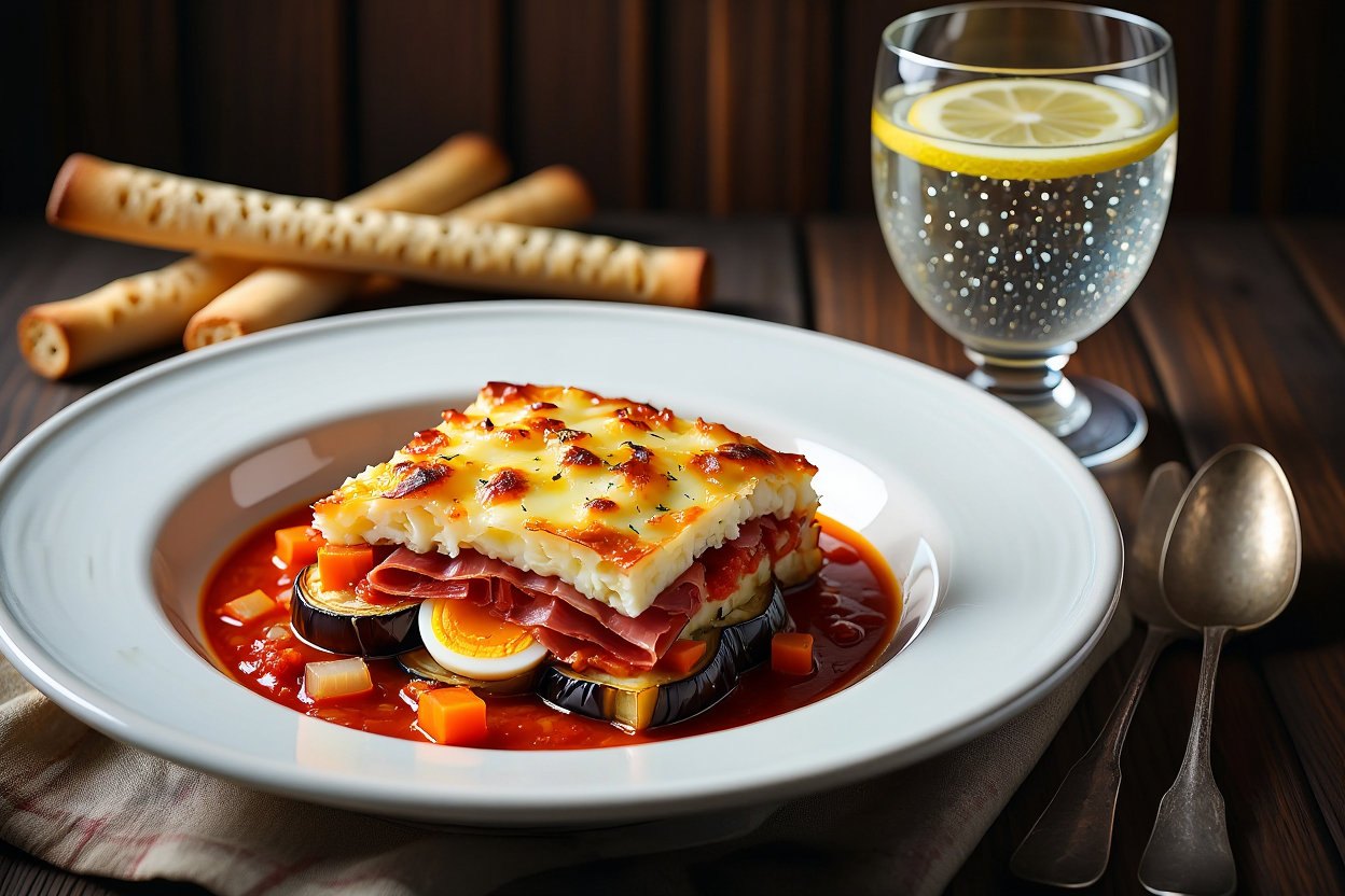 Melanzane a la siciliana con jamón york