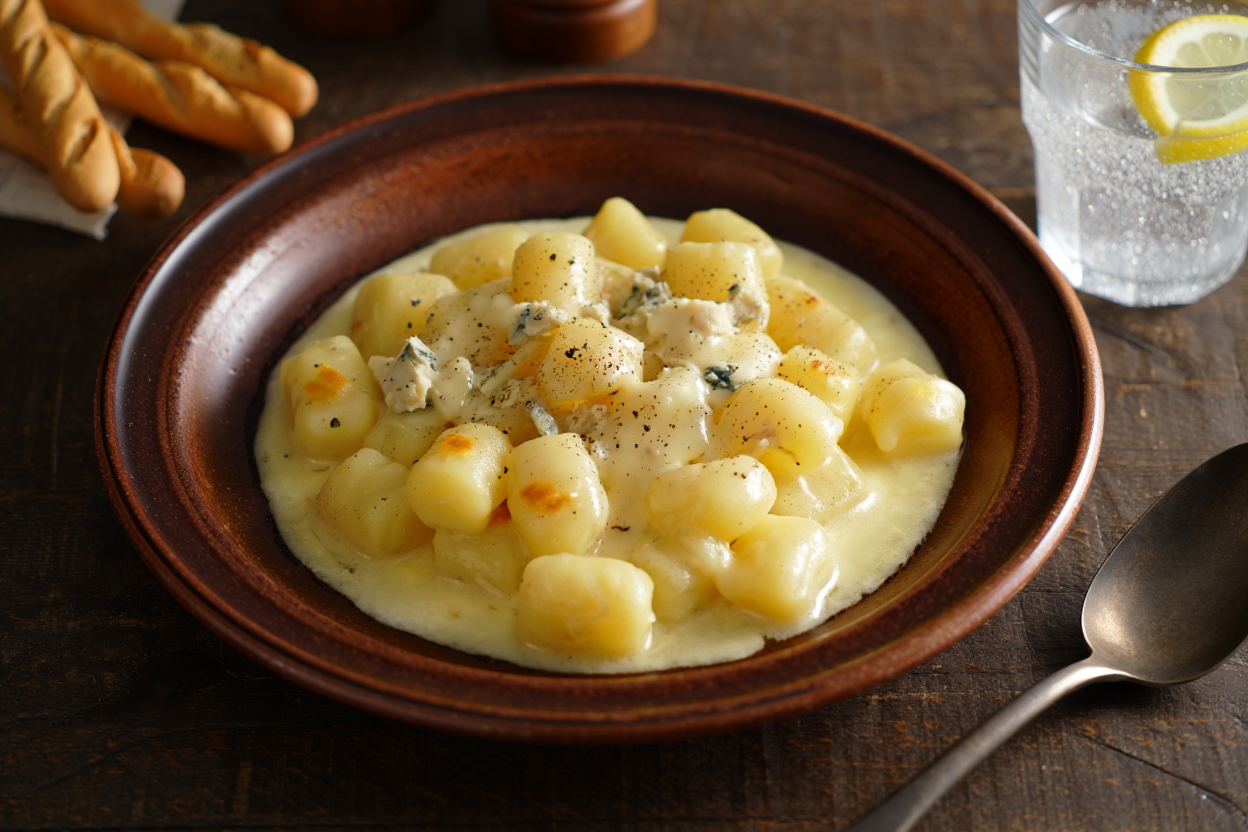 Ñoquis con salsa gorgonzola