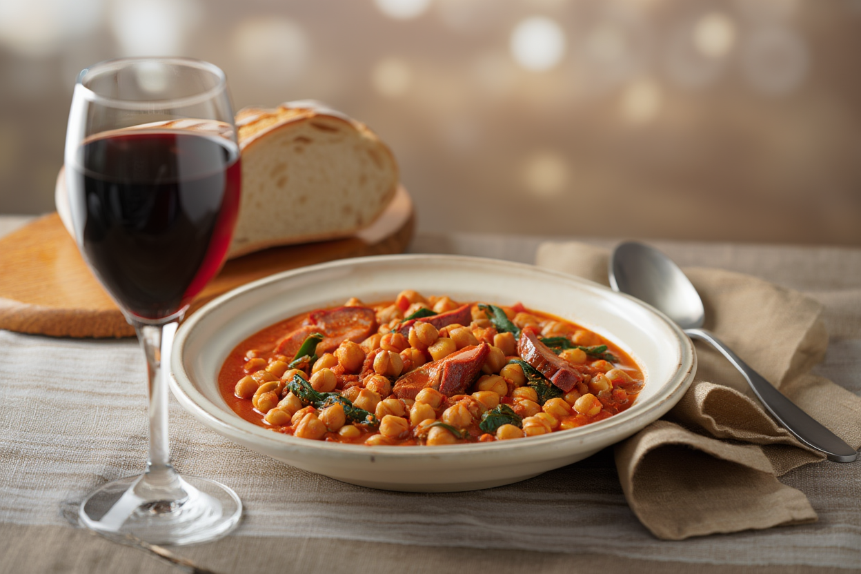 Potaje de garbanzos con lacón y acelgas