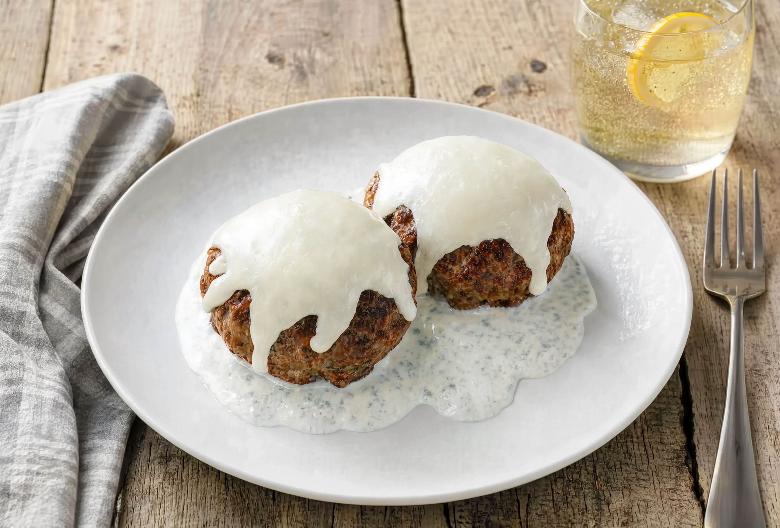 Albóndigas con mozzarella y salsa de yogur