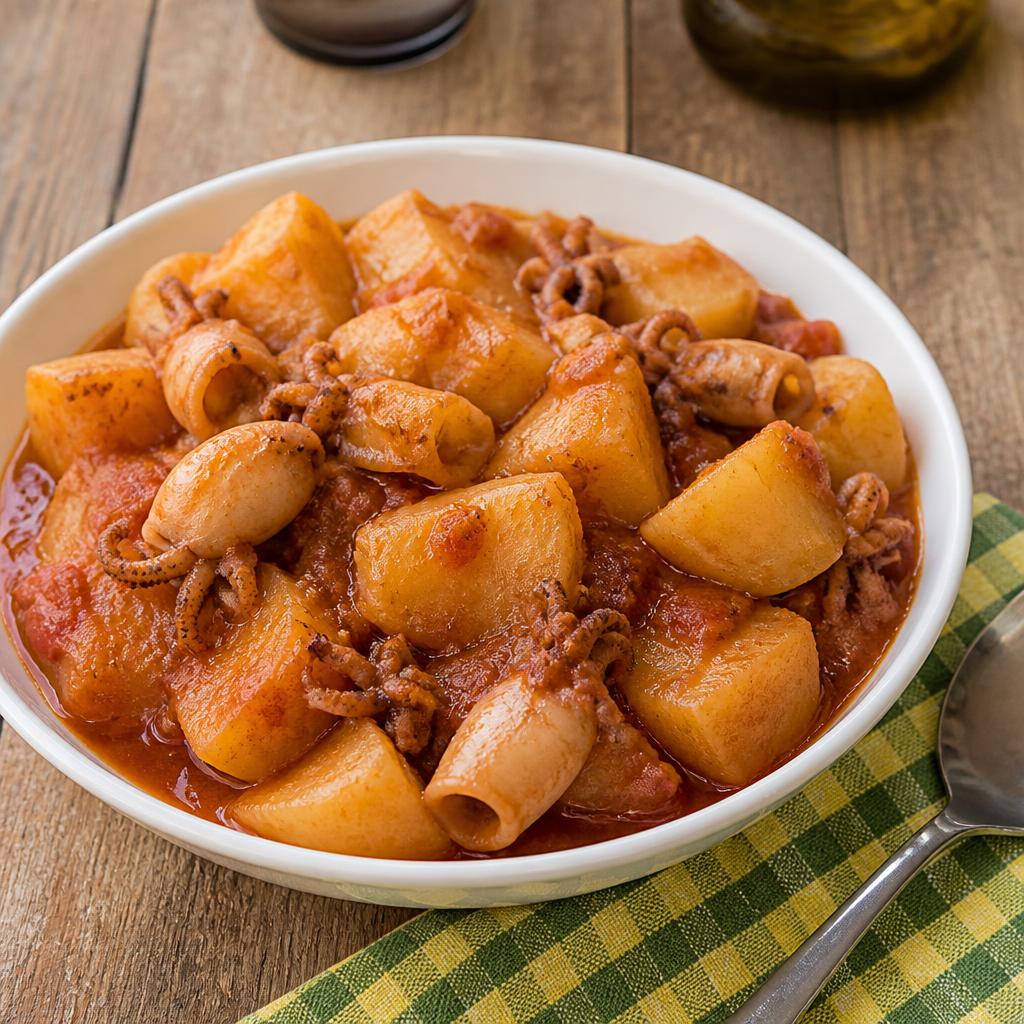Guiso marinero de patatas y chipirones